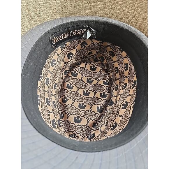 GOORIN BROS Men's S Gray Striped 70% Wool 30% Polyester Fedora Hat - Picture 5 of 7